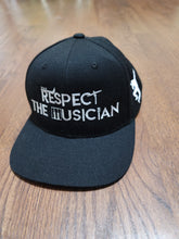Load image into Gallery viewer, Respect The Musician Black Snapback (White Letters)
