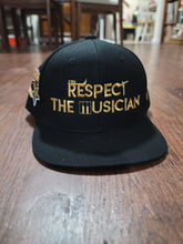 Load image into Gallery viewer, Respect The Musician Black Snapback (Gold Letters)
